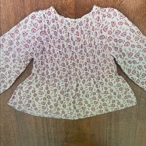 Floral Kids Blouse - Pink and White